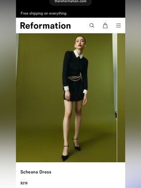 Reformation Scheana Dress Black - Size 4